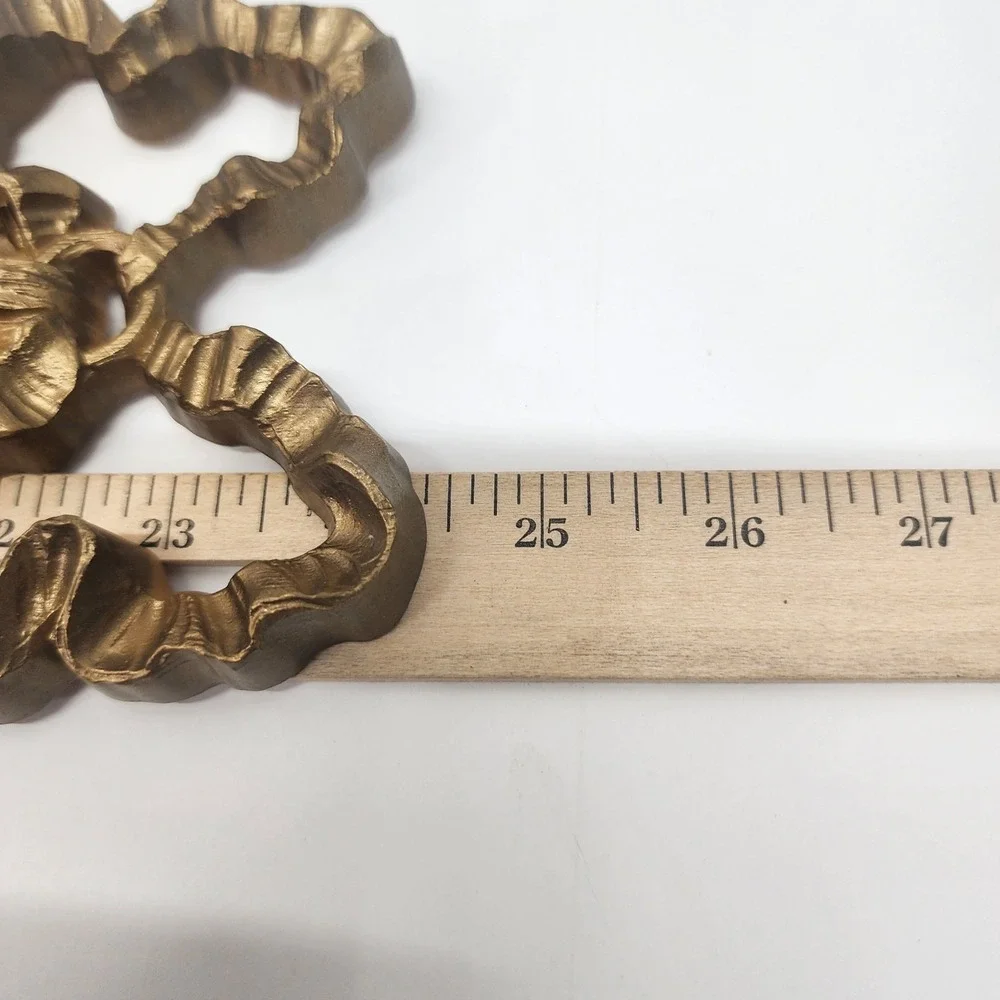 Vintage New Haven Burwood Gold Lyre Wall Clock Quartz USA Hollywood Regency